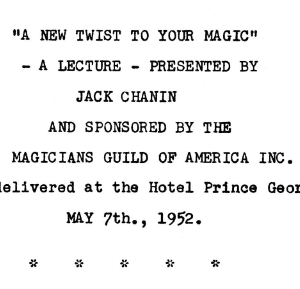A New Twist to Your Magic by Jack Chanin
