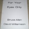 For Your Eyes Only by David Williamson & Bruce Allen ( Instant Download )