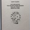 The Second Super Session by Gary Plants (Lecture Notes , Instant Download )