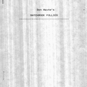 Matchbook Follies by Don Wayne