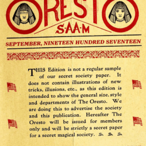 ORESTO by Secret Association of American Magicians