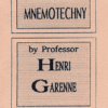 Mnemotechny by Henri Garenne ( Instant Download )