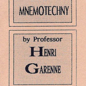 Mnemotechny by Henri Garenne ( Instant Download )