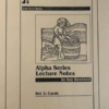 Alpha Series Lecture Notes (Set 2 - Cards) by Ian Rowland ( Instant Download )